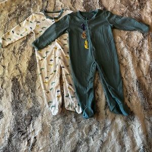 2 pack Pajama Onesies w/Cuffs (boys) 9-12 month